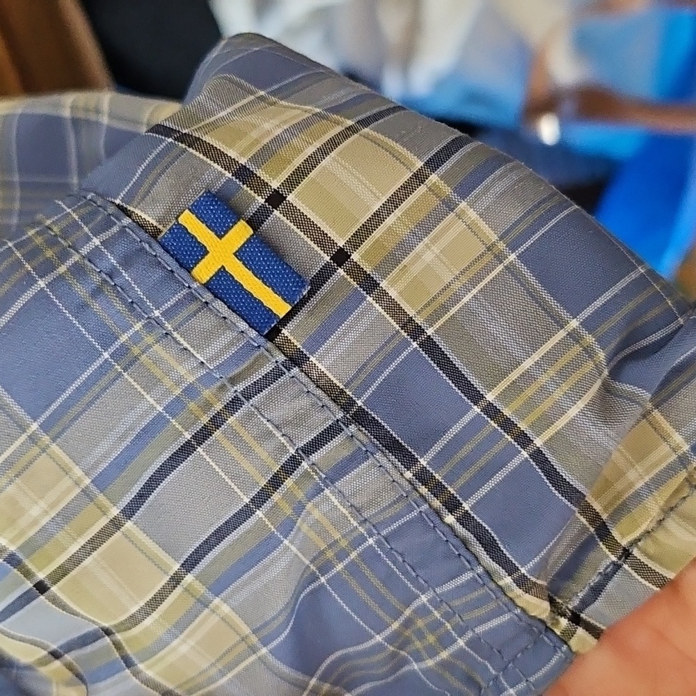 Fjallraven Mens Abisko Hiking SS Shirt Blue Plaid Size M - Picture 9 of 10
